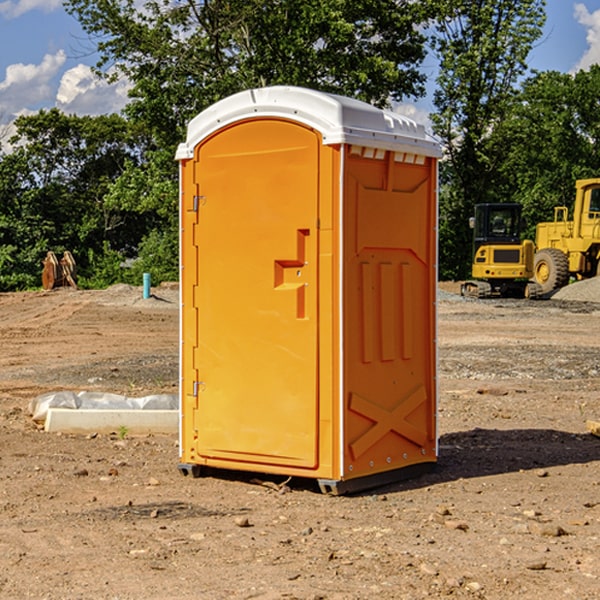 how often are the portable restrooms cleaned and serviced during a rental period in Marysville